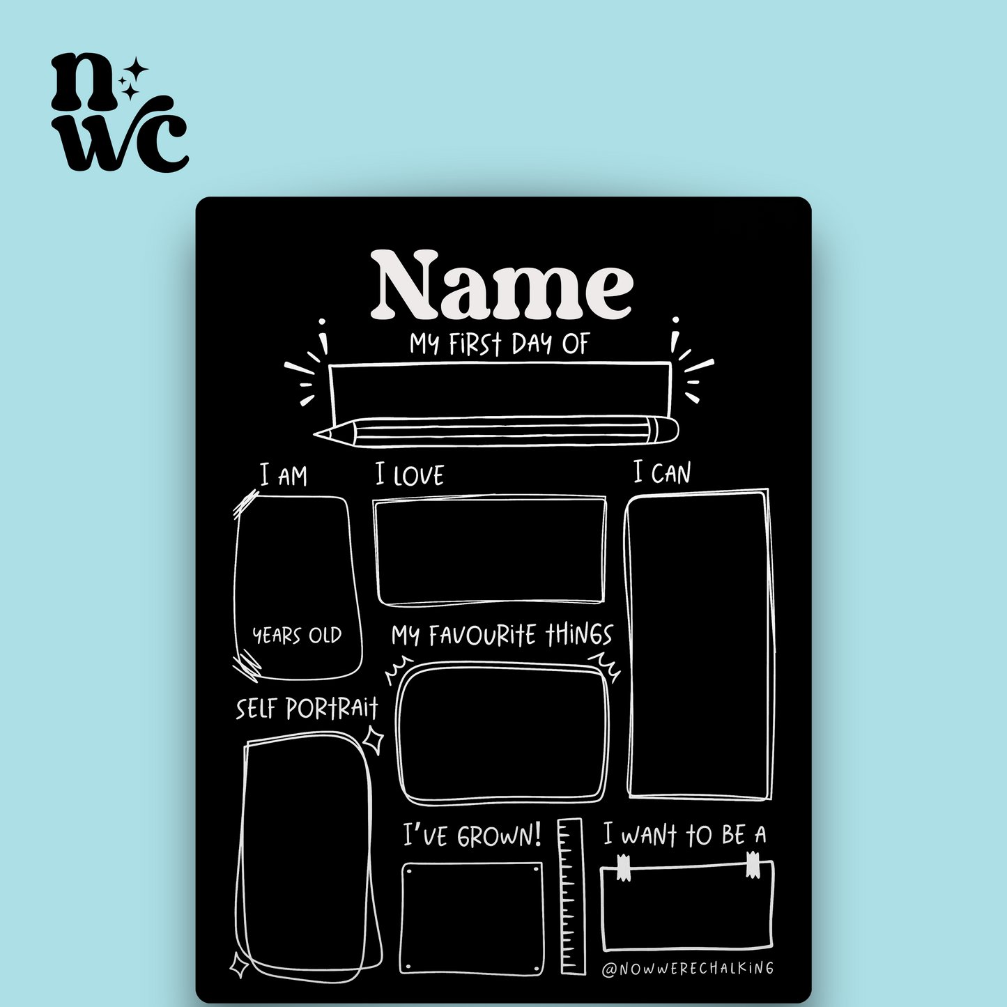 First Day Chalkboard